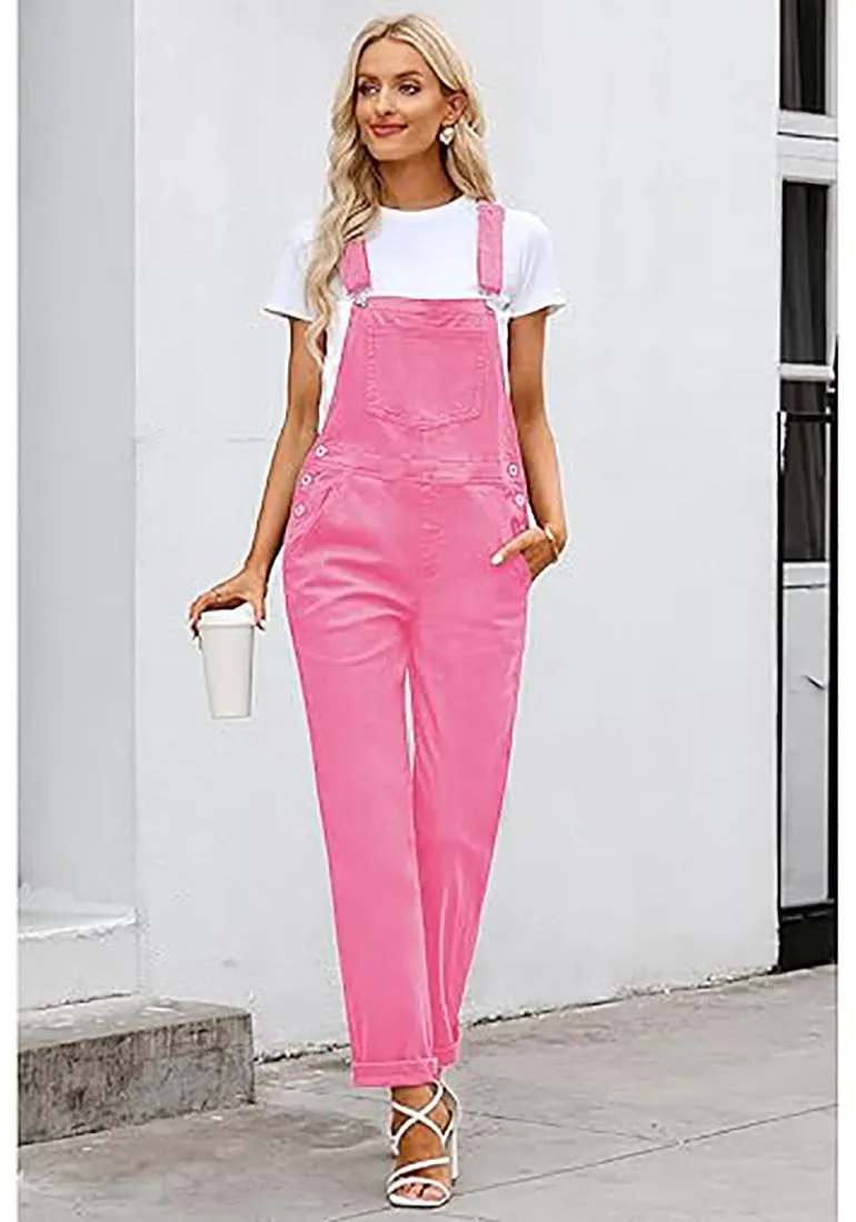 Women's Casual Stretch Adjustable Denim Bib Overalls Jeans Pants Jumpsuits