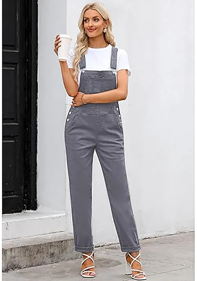 Women's Casual Stretch Adjustable Denim Bib Overalls Jeans Pants Jumpsuits