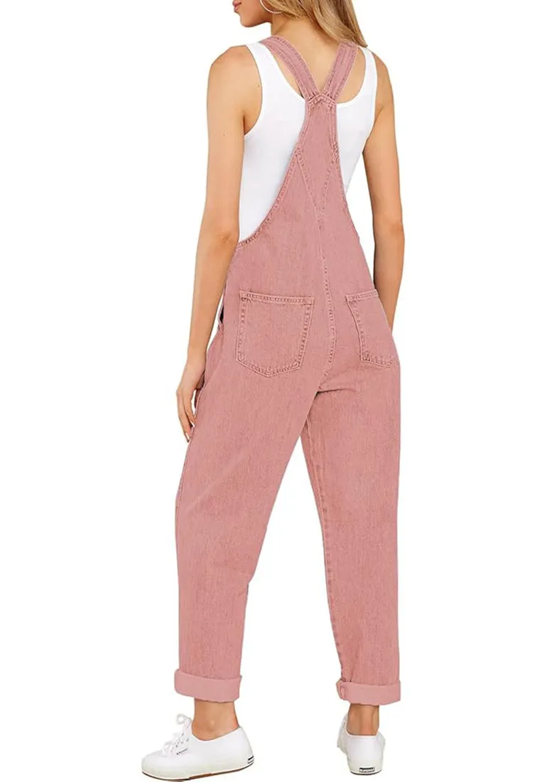 Women's Casual Stretch Adjustable Denim Bib Overalls Jeans Pants Jumpsuits