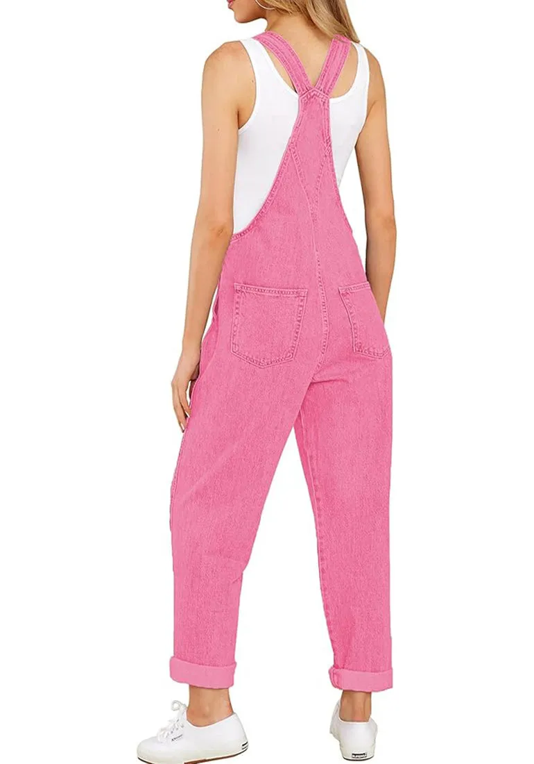 Women's Casual Stretch Adjustable Denim Bib Overalls Jeans Pants Jumpsuits