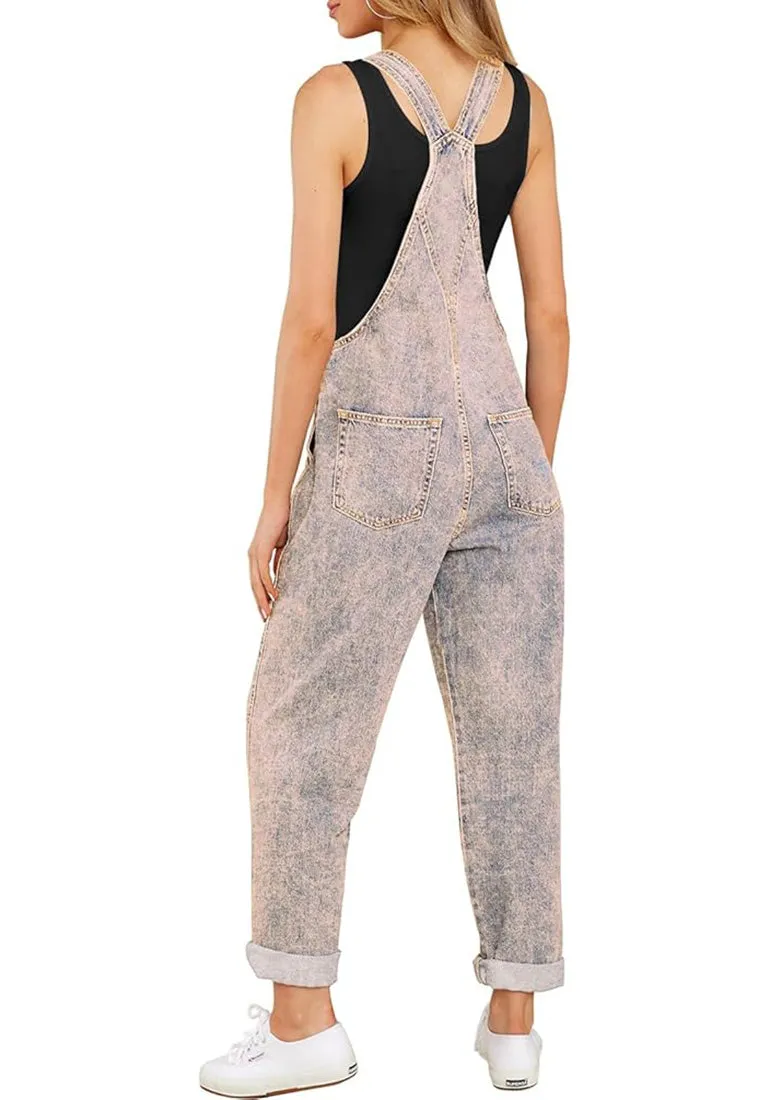 Women's Casual Stretch Adjustable Denim Bib Overalls Jeans Pants Jumpsuits