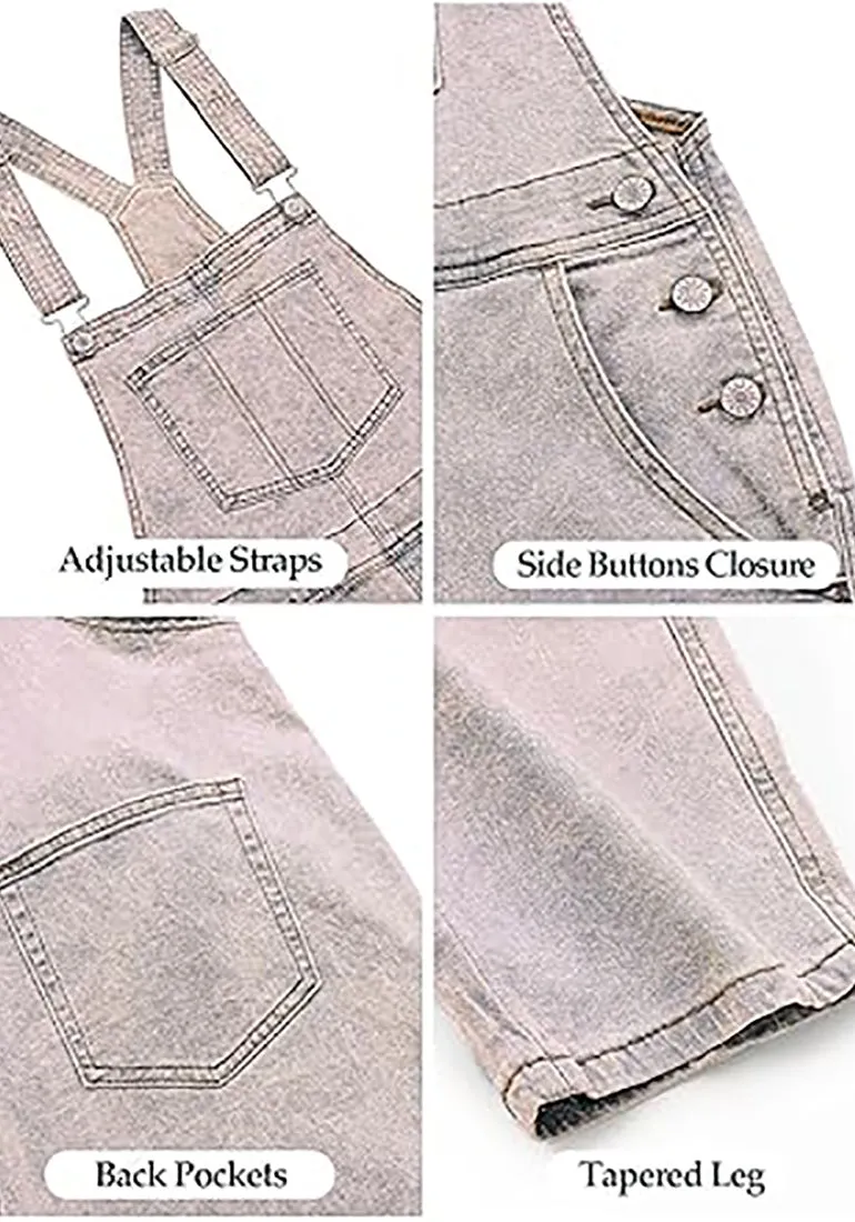 Women's Casual Stretch Adjustable Denim Bib Overalls Jeans Pants Jumpsuits