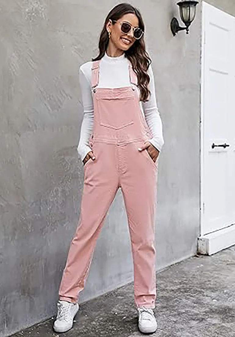 Women's Casual Stretch Adjustable Denim Bib Overalls Jeans Pants Jumpsuits