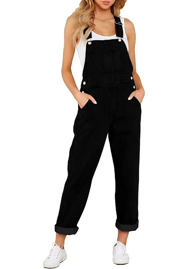 Women's Casual Stretch Adjustable Denim Bib Overalls Jeans Pants Jumpsuits