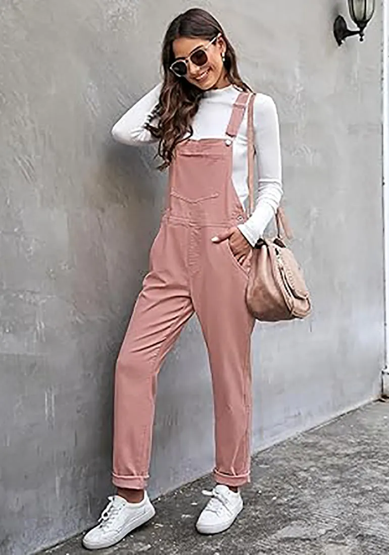 Women's Casual Stretch Adjustable Denim Bib Overalls Jeans Pants Jumpsuits