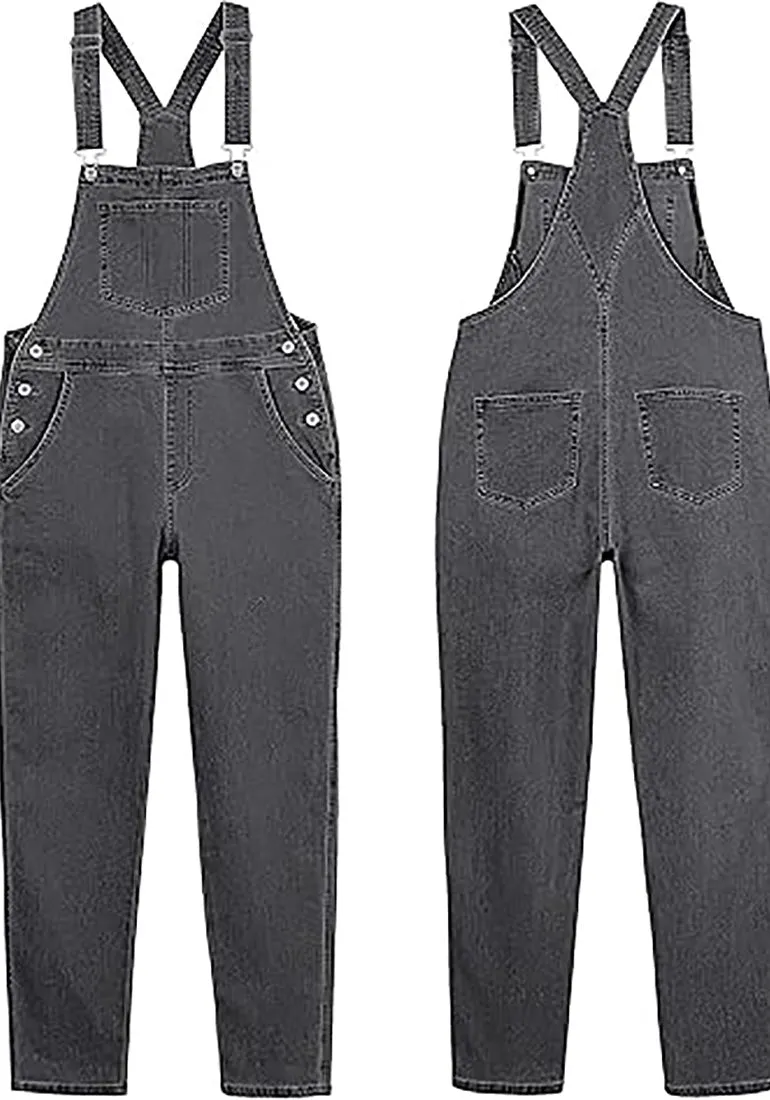 Women's Casual Stretch Adjustable Denim Bib Overalls Jeans Pants Jumpsuits