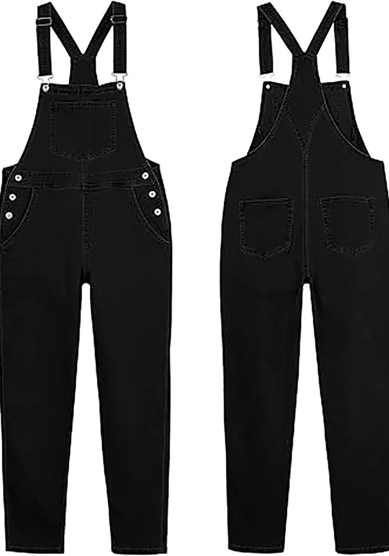 Women's Casual Stretch Adjustable Denim Bib Overalls Jeans Pants Jumpsuits