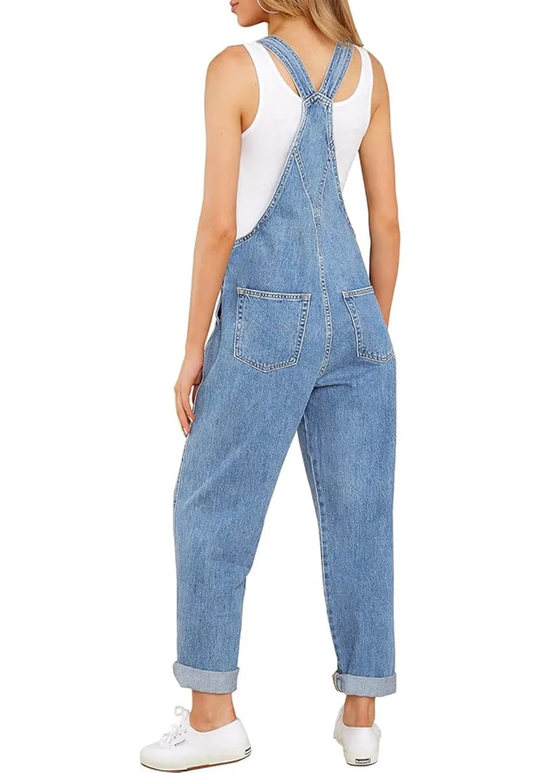 Women's Casual Stretch Adjustable Denim Bib Overalls Jeans Pants Jumpsuits