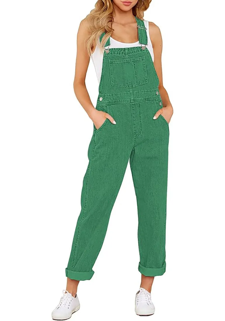 Women's Casual Stretch Adjustable Denim Bib Overalls Jeans Pants Jumpsuits