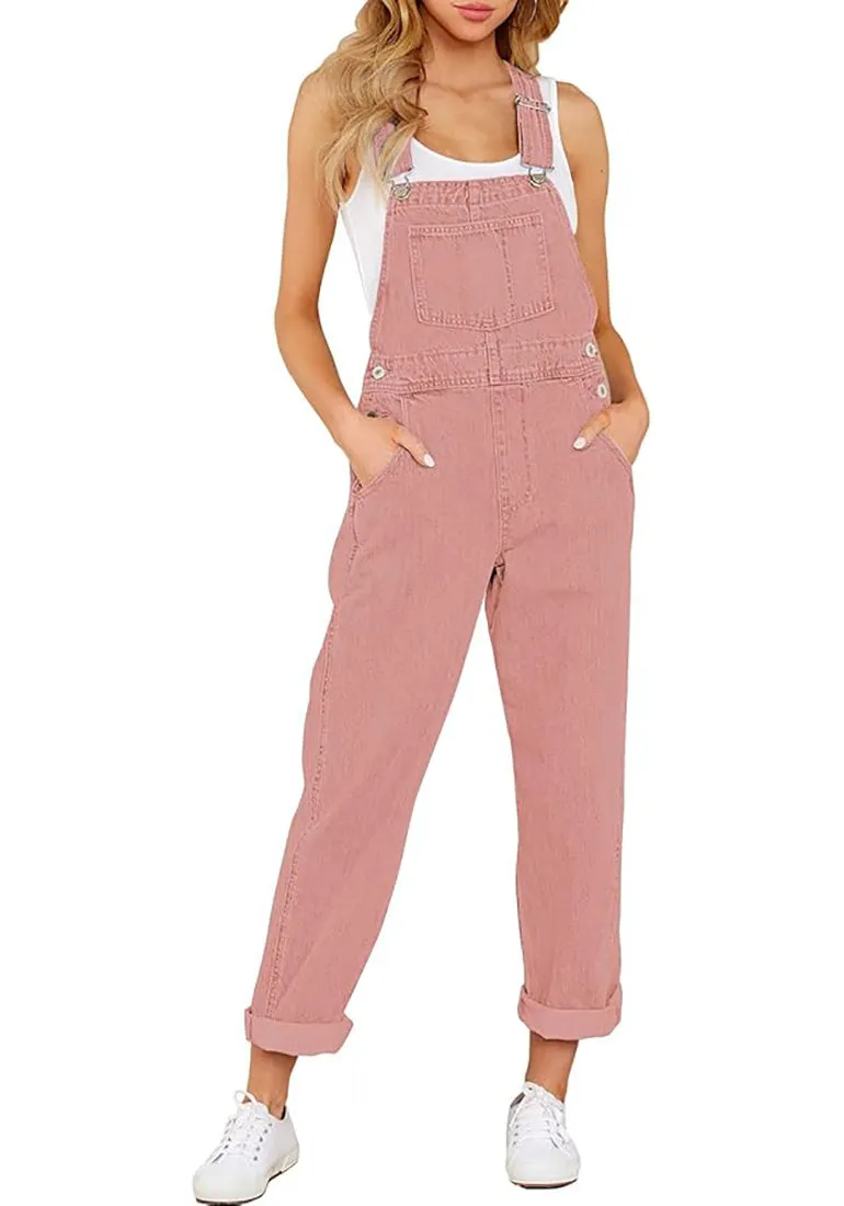 Women's Casual Stretch Adjustable Denim Bib Overalls Jeans Pants Jumpsuits