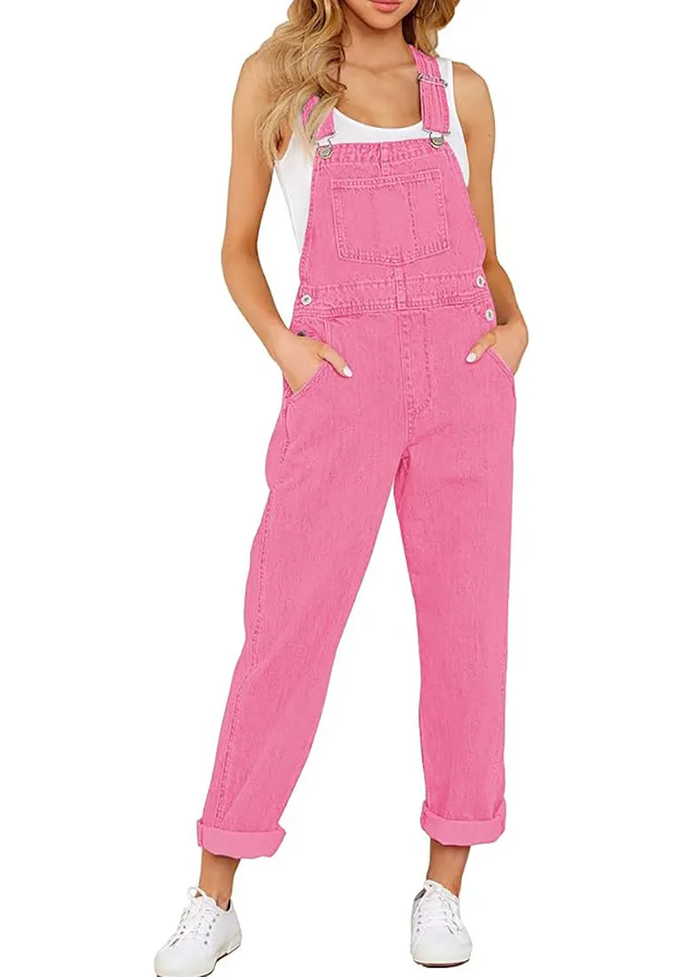 Women's Casual Stretch Adjustable Denim Bib Overalls Jeans Pants Jumpsuits