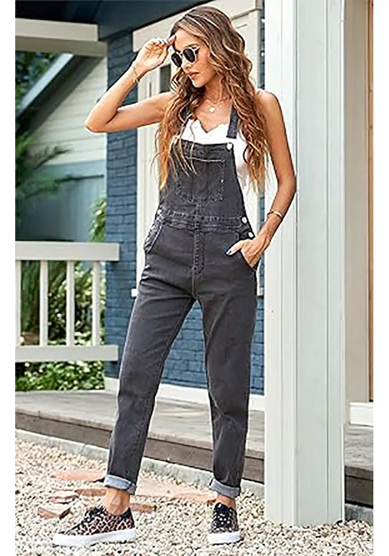 Women's Casual Stretch Adjustable Denim Bib Overalls Jeans Pants Jumpsuits