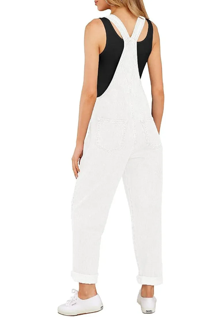 Women's Casual Stretch Adjustable Denim Bib Overalls Jeans Pants Jumpsuits