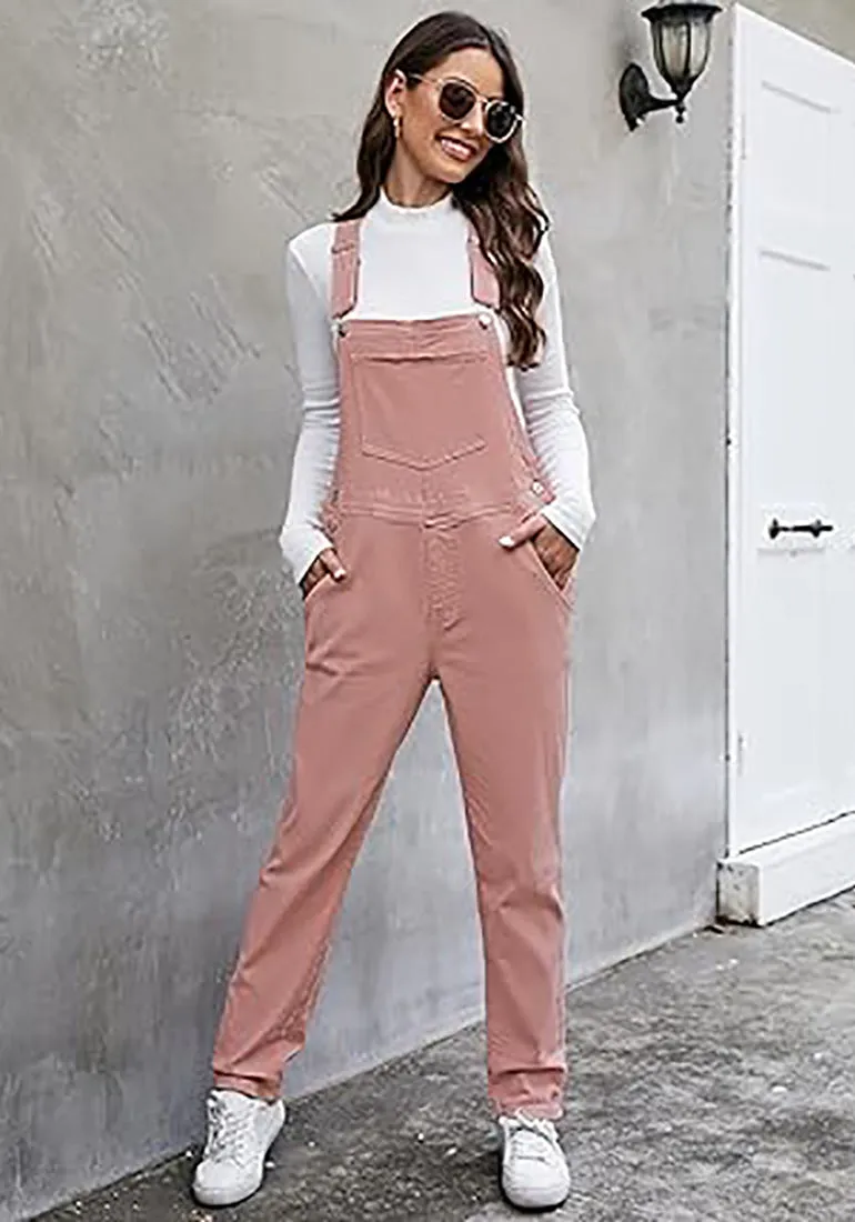 Women's Casual Stretch Adjustable Denim Bib Overalls Jeans Pants Jumpsuits