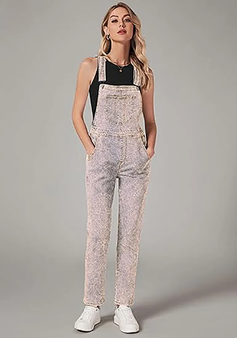 Women's Casual Stretch Adjustable Denim Bib Overalls Jeans Pants Jumpsuits