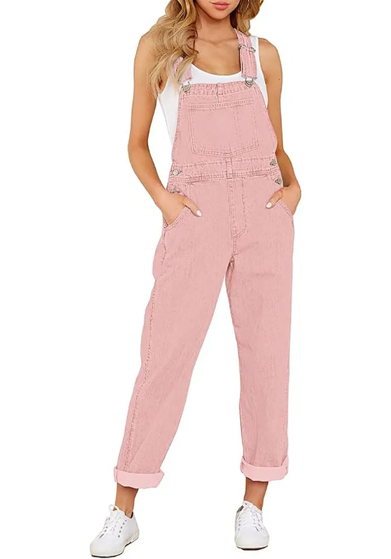 Women's Casual Stretch Adjustable Denim Bib Overalls Jeans Pants Jumpsuits