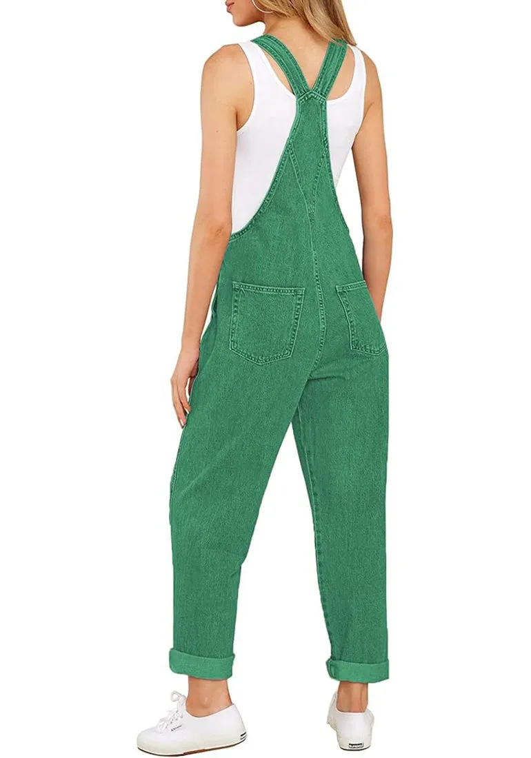 Women's Casual Stretch Adjustable Denim Bib Overalls Jeans Pants Jumpsuits