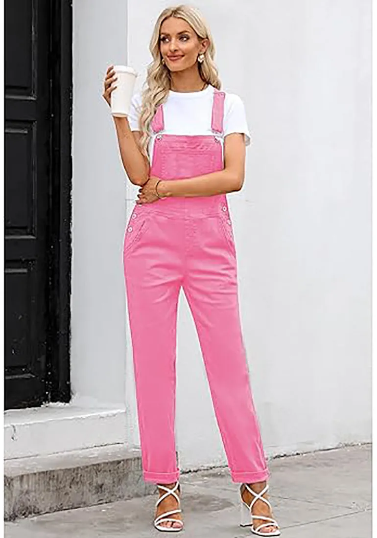 Women's Casual Stretch Adjustable Denim Bib Overalls Jeans Pants Jumpsuits