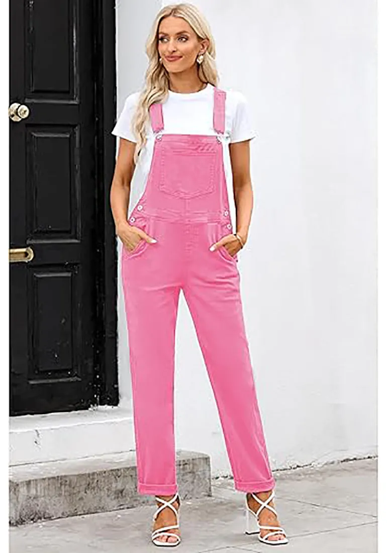 Women's Casual Stretch Adjustable Denim Bib Overalls Jeans Pants Jumpsuits