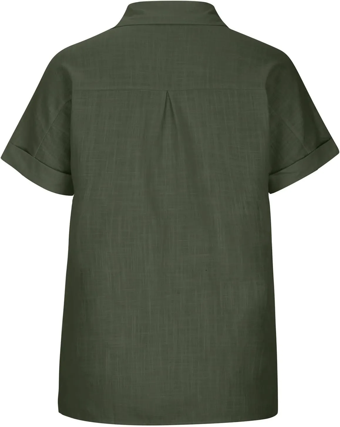 Women's Cotton Linen Shirts Casual Short Sleeve Blouses Plus Size Button Up T-Shirts Resort Wear Summer 2025