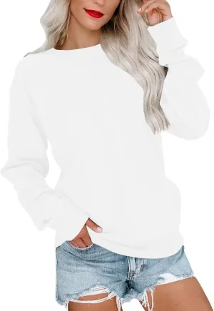 Womens Crewneck Oversized Sweatshirt Casual Long Sleeve Pullover Tops Fashion 2024 Outfits Y2k Clothes