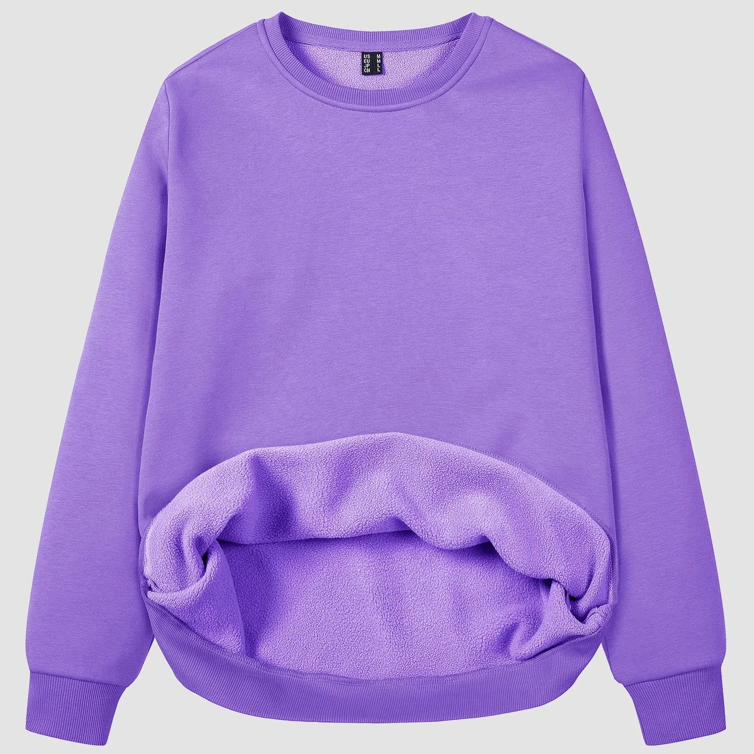 Women's Crewneck Sweatshirt Long Sleeve Casual Warm Fleece Pullover Sweater