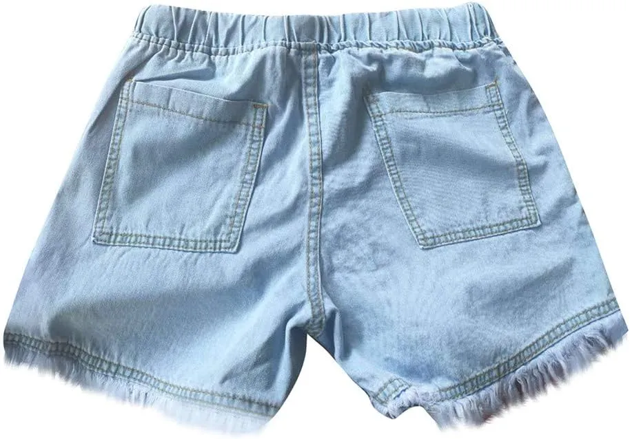 Womens Denim Shorts Stretchy High Waisted Summer Casual Jean Shorts Trendy Ripped Loose Fit Hot Short Jeans
