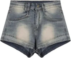 Women's Denim Shorts Summer High Waisted Retro Solid Casual All-Match Denim Shorts