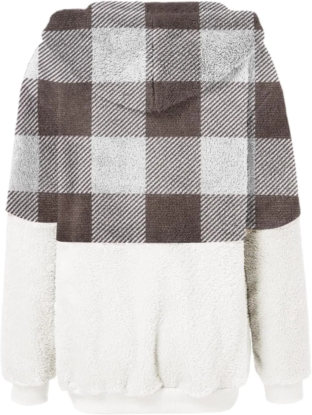 Womens Flannel Shacket Jacket Hooded Jackets Up Button Cardigan Trendy Plaid Fuzzy Outerwear Womens Long Flannel