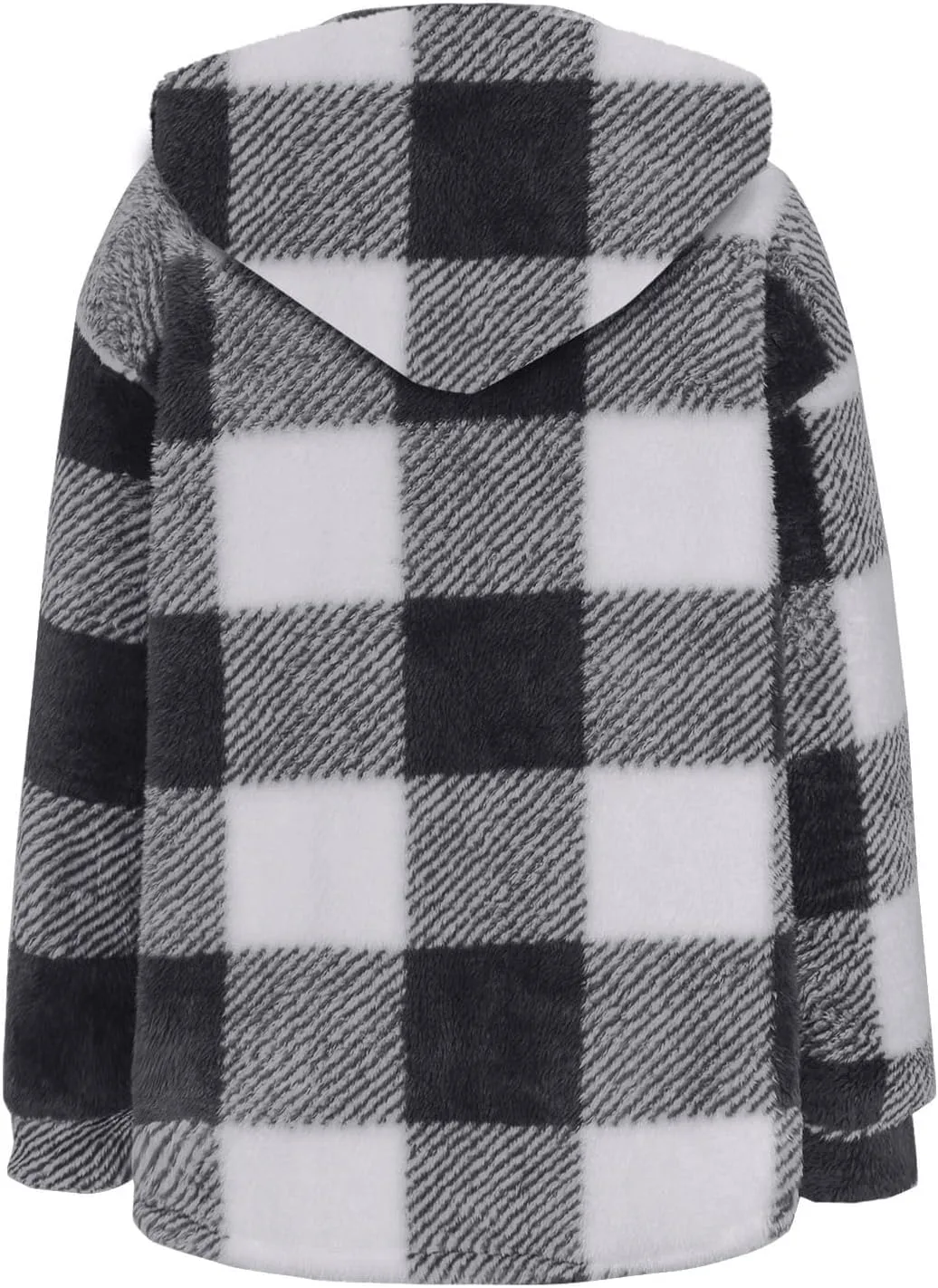 Womens Flannel Shacket Jacket Hooded Jackets Up Button Cardigan Trendy Plaid Fuzzy Outerwear Womens Long Flannel