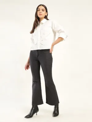 Women's High Rise 726 Flared Fit Black Jeans