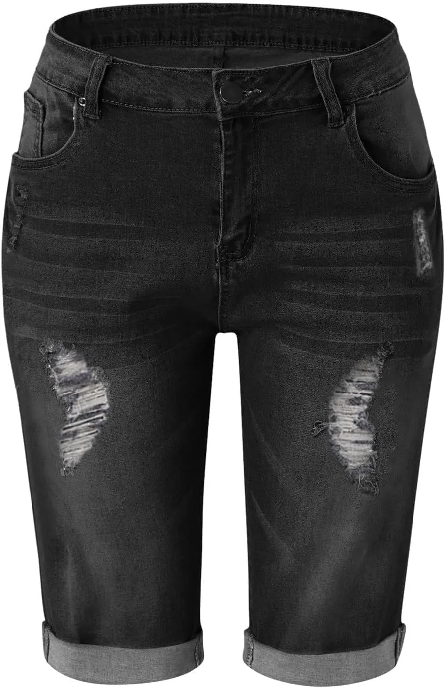 Women's Jean Shorts Ripped High Waisted Stretchy Denim Shorts Y2K Summer Casual Denim Shorts Bermuda Short Jean Biker Shorts