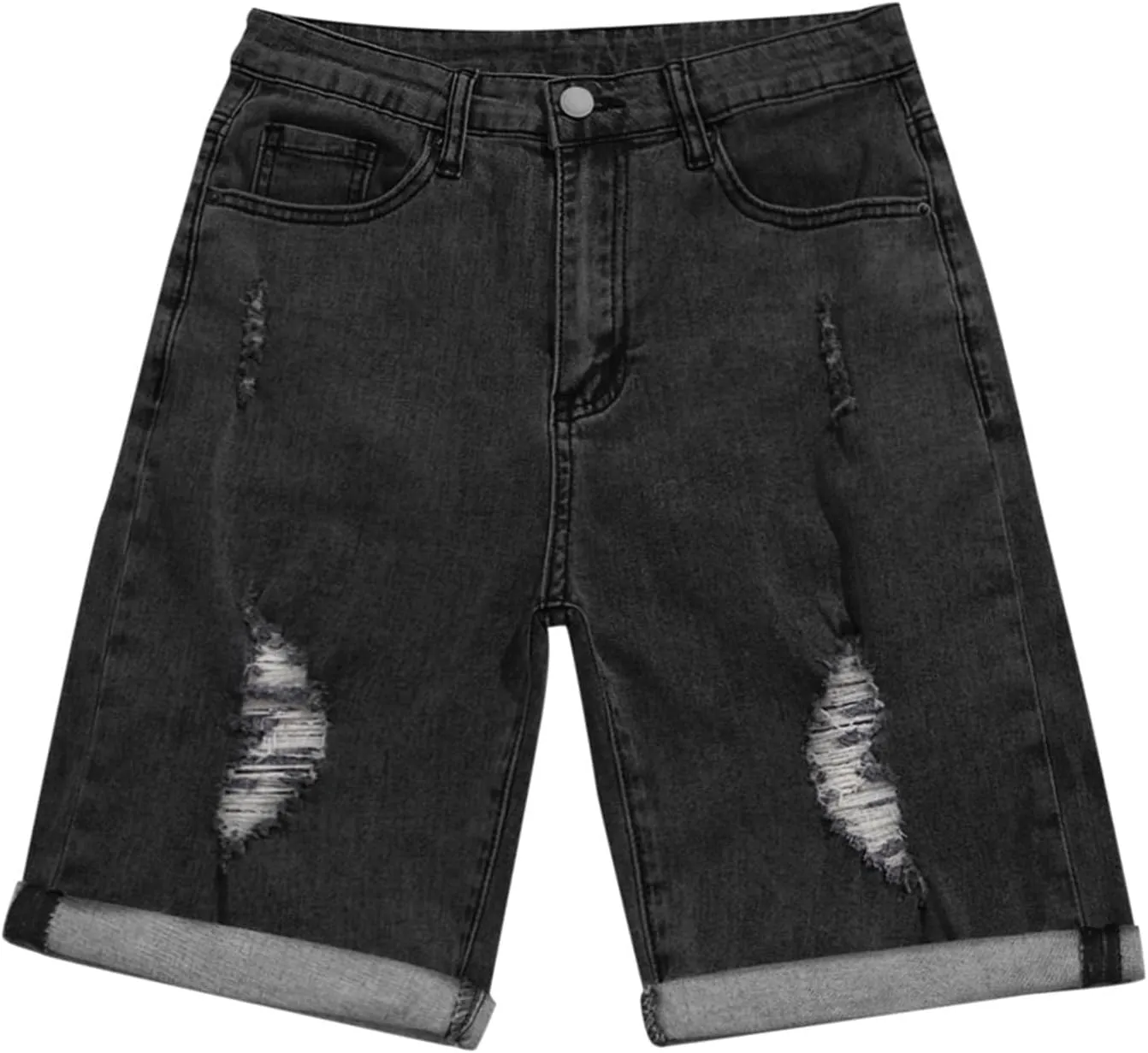 Women's Jean Shorts Ripped High Waisted Stretchy Denim Shorts Y2K Summer Casual Denim Shorts Bermuda Short Jean Biker Shorts