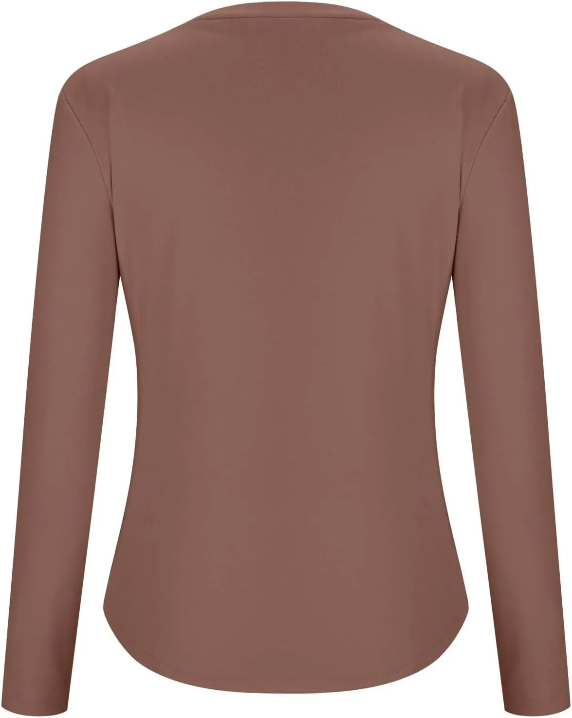 Womens Lightweight Shirts Solid Color Basic Shirts V Neck Long Sleeve Pullover Slim Fit Tunic Tops Casual Comfy Tops
