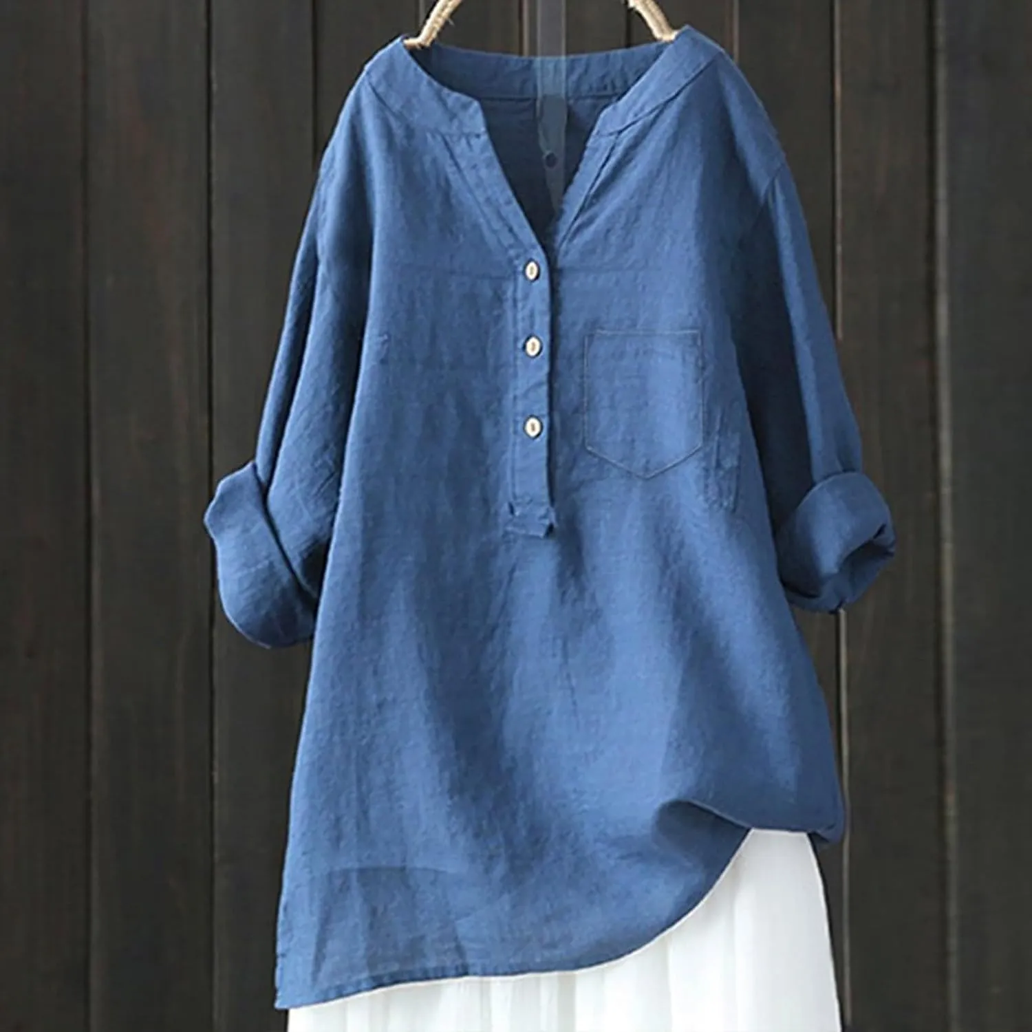 Womens Linen Button Down Shirts Cotton Long Sleeved Shirt Blouse Women's Blouses Button-Down Shirts Dress Shirts