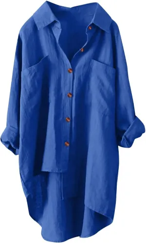 Womens Long Sleeve Shirts V Neck Tops Business Casual Blouses with Smocked Cuffs Trendy T-Shirts
