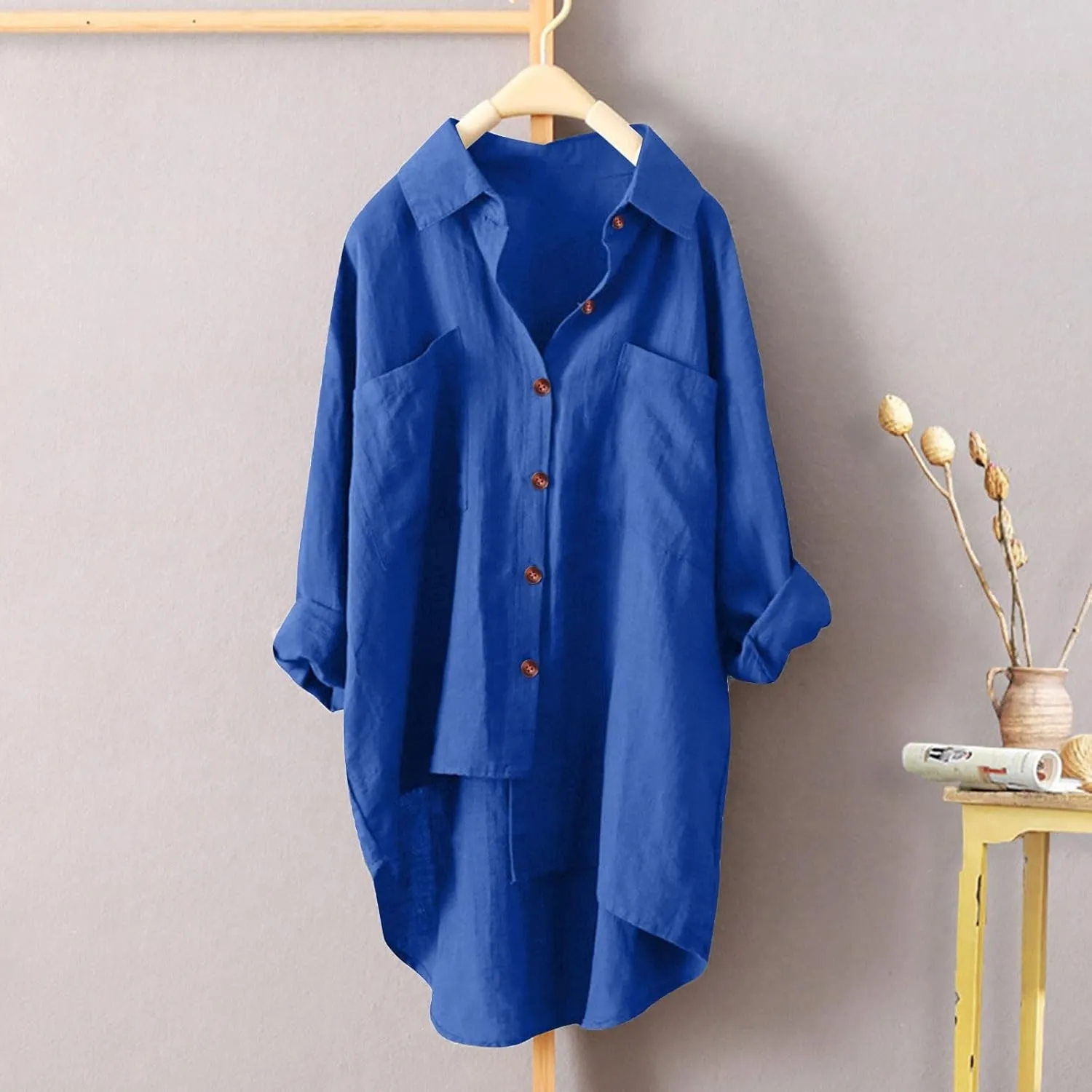 Womens Long Sleeve Shirts V Neck Tops Business Casual Blouses with Smocked Cuffs Trendy T-Shirts