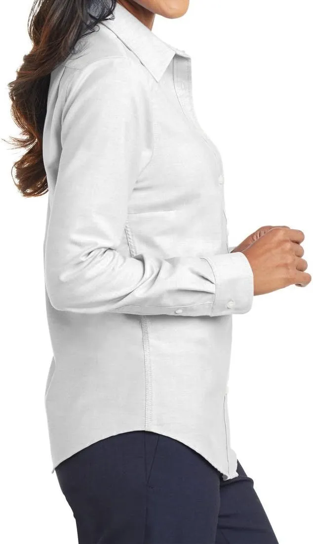 Women's Long Sleeve Wrinkle Free SuperPro Oxford Open Collar Shirt