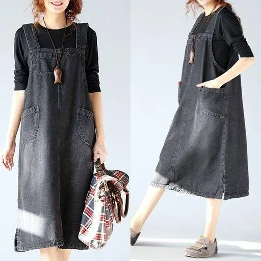 Womens Loose Fitting Minimalist Elegant Overalls With Pocket - Womans Casual Overalls - Loose Overalls - Overalls For Women