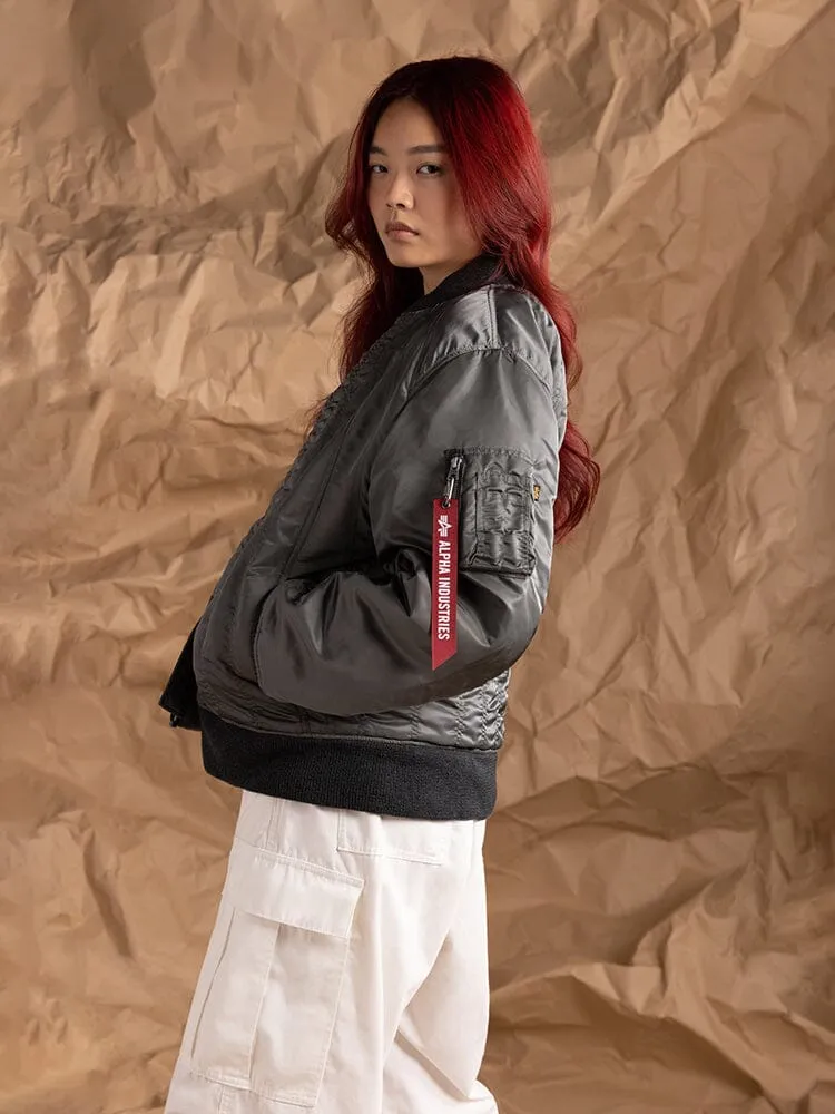WOMEN'S MA-1 SHIRRING BOMBER JACKET