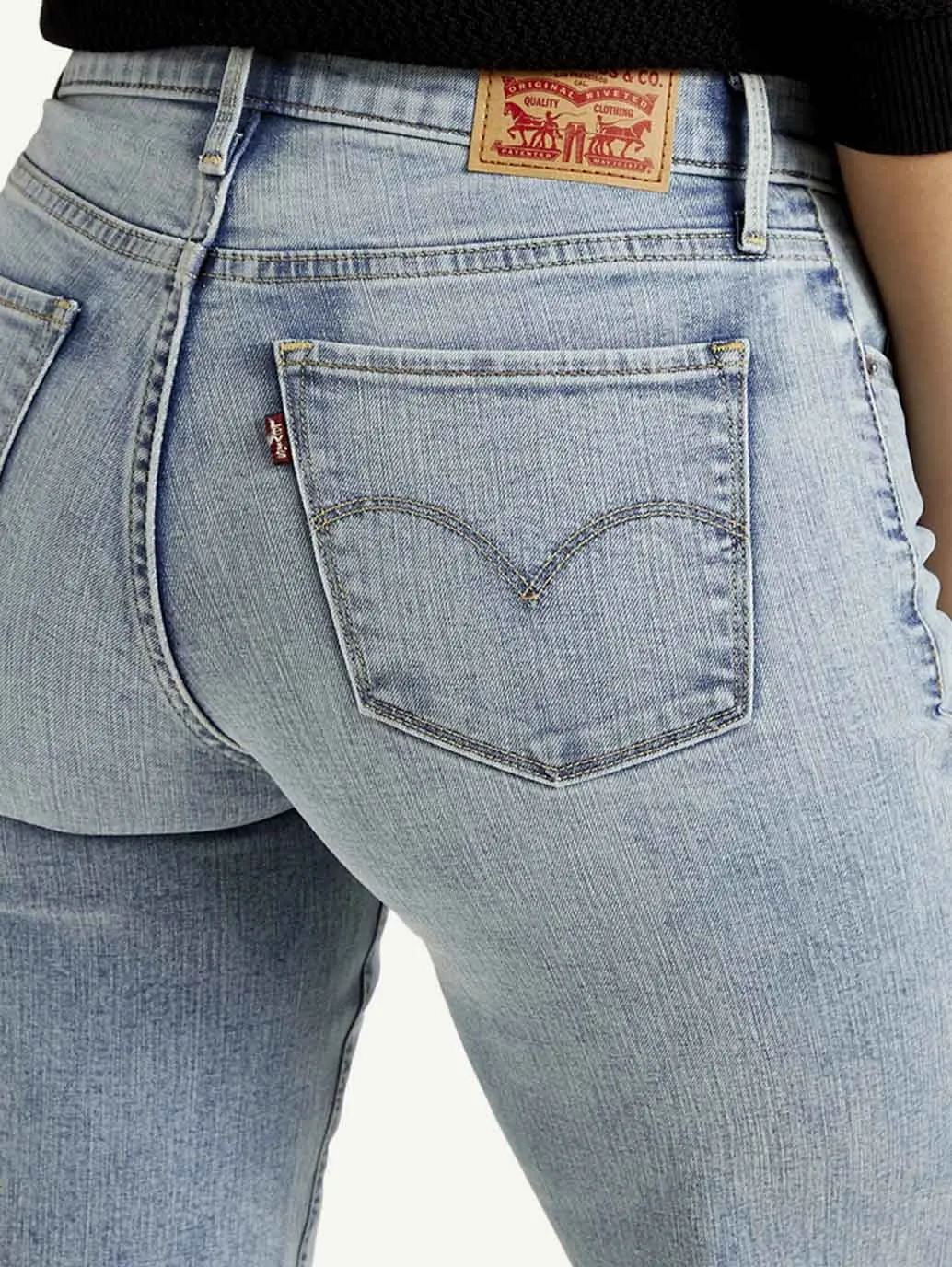 Women's Mid Rise Flared Light Blue Jeans