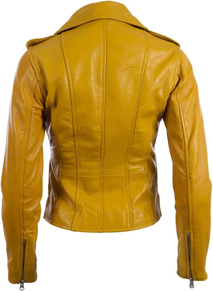 Women's Real Leather Cross-Zip Multi-Zip Biker Jacket | Women Leather Jacket by The Jacket Seller