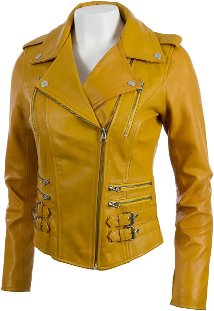 Women's Real Leather Cross-Zip Multi-Zip Biker Jacket | Women Leather Jacket by The Jacket Seller