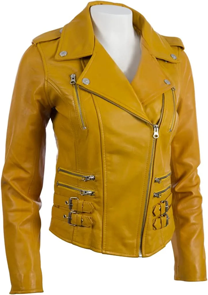 Women's Real Leather Cross-Zip Multi-Zip Biker Jacket | Women Leather Jacket by The Jacket Seller