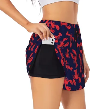 Women's Running Shorts with Liner Pockets, Soft Ultra Stretch Yoga Pants Leggings for Fitness Running