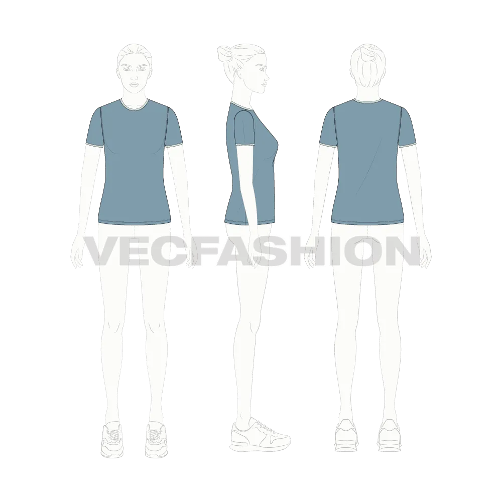 Women's Short Sleeved Ringer Tee