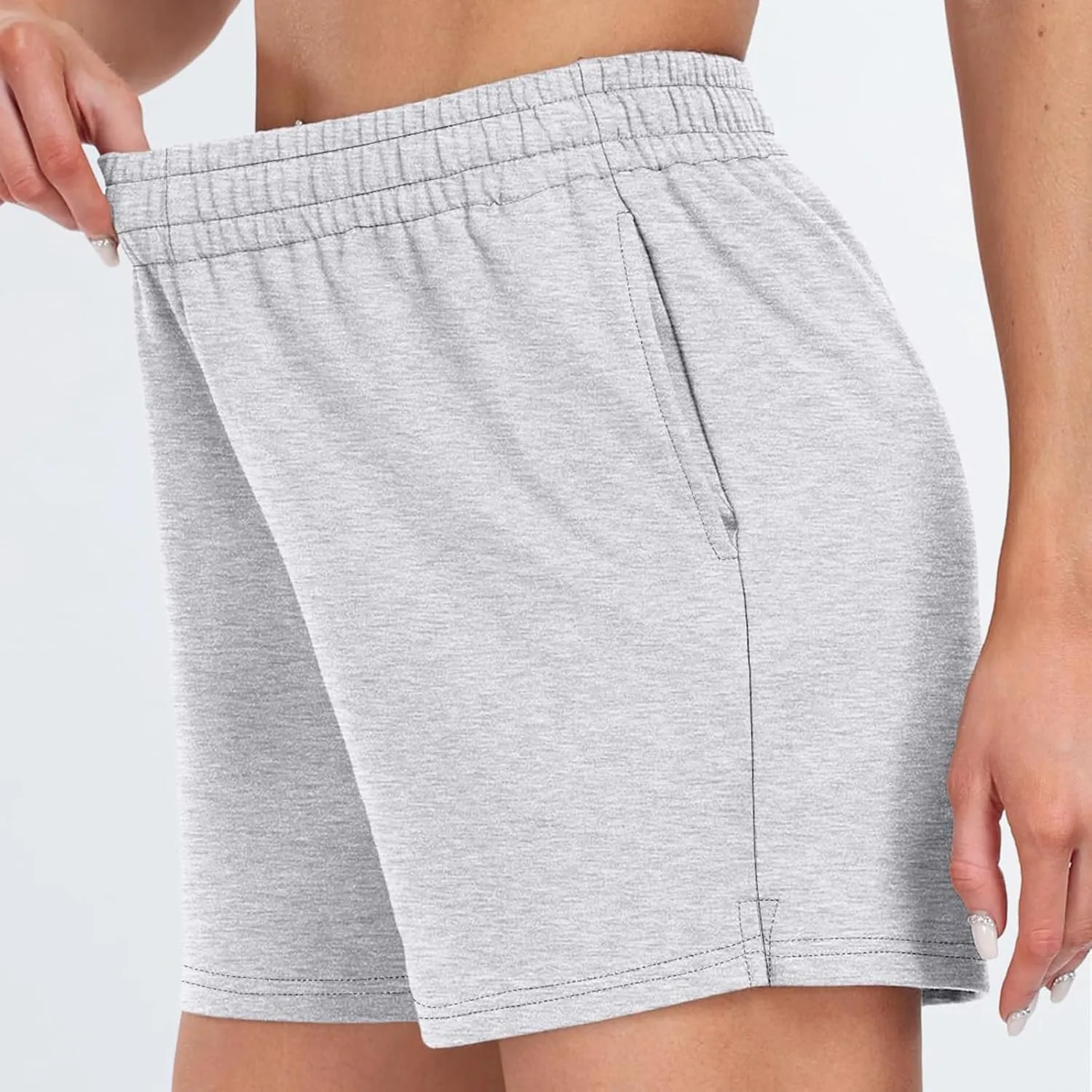 Women's Shorts Casual Summer Drawstring Comfy Elastic High Waist Athletic Shorts Baggy Sweat Shorts with Pockets