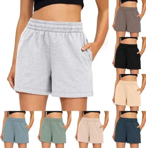 Women's Shorts Casual Summer Drawstring Comfy Elastic High Waist Athletic Shorts Baggy Sweat Shorts with Pockets