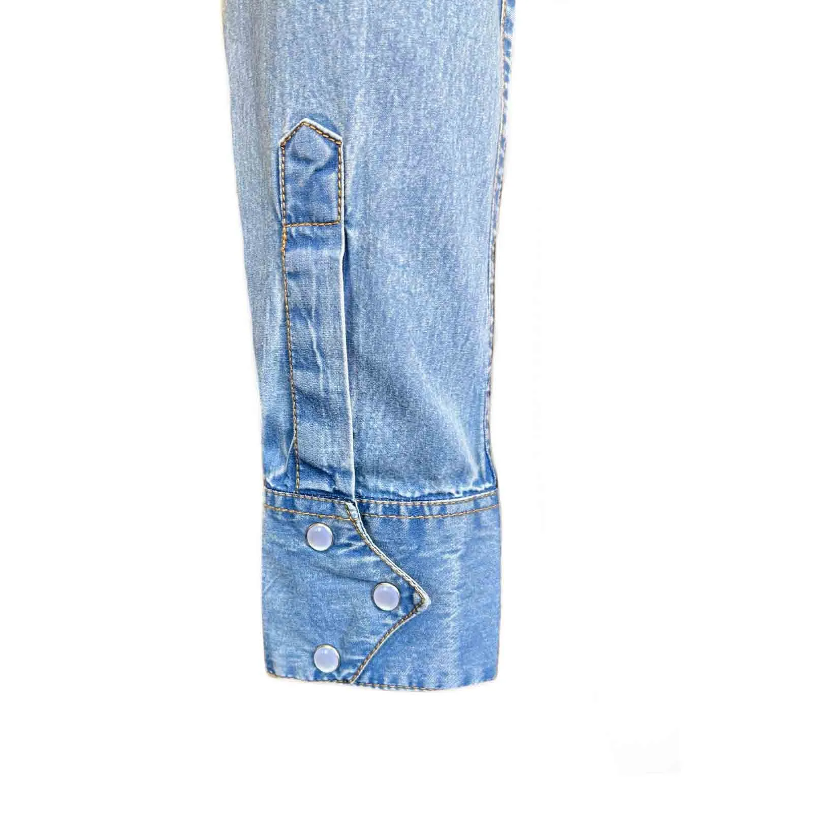 Women's Stonewashed Denim Classic Western Shirt