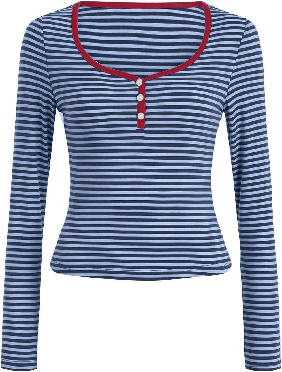 Women's Striped Color Block Cropped Sweatshirts Oversized Crewneck Long Sleeve Sweater Y2K Shirt Tops